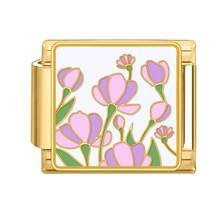 1件装花卉系列模块化手链，包含花朵元素，可DIY互换设计，都市休闲风格，圣诞节和万圣节必备单品，秋季色调，本土风情，实用时尚，充满圣诞氛围，魅力十足，不锈钢材质，圣诞装饰，秋季办公室穿搭，派对穿搭指南，圣诞礼物，圣诞家居装饰，优雅黑色风格