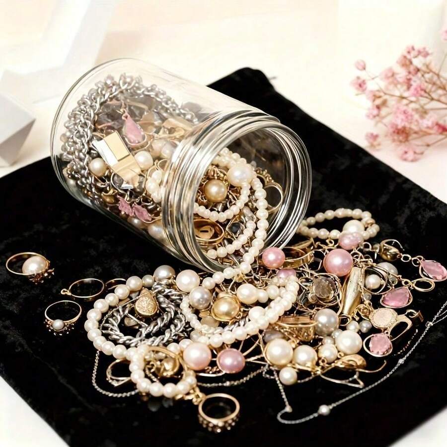 Mystery Jewelry Jar Bundle Pieces | Surprise Jewelry Box For Women With Necklaces Bracelets Rings Earrings Keychains & Hair Clips Unique Birthday Gift For Family & Friends - 10PCS - 查看 1