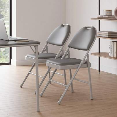 Techigher Folding Chairs With Padded Seats, PU Portable Foldable Chairs With Metal Frame For Indoor & Outdoor Events, Banquet, Party, Dinning, Work, Craft, 2/4/6 Pack