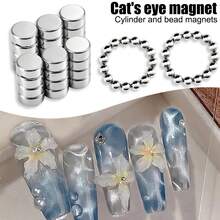 2-In-1 Cylinder Cat Eye Magnet, Crocodile Texture Nail Art Magnet Set, Unique Double Geometric Wave Pattern Design, Strong Magnetic Force, Multi-Functional Nail Art Design Tool For Attracting Glass Beads, Cat Eye Gel And Magnets - Multicolor - View 5