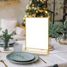 Gold Border Transparent Acrylic Table Cards Ornament Clear Picture Frame Sign Display Wedding Party Number Plate Restaurant Table Menu Stand - Multicolor - View 10