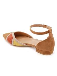 Escarpin-Derby Bicolore à Brides Croisées - Camel 9832 - View 3