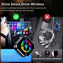 [NewYear2026]CarPlay Wireless CarPlay Adapter For Factory Wired Cars From 2016 Onwards 2-In-1 Wireless CarPlay & Android Auto Adapter Easier Connectivity Compatibility Stable Faster Automotive - 顏色-2 - 查看 4
