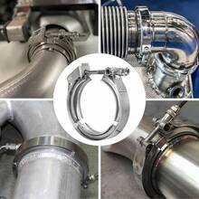 2/4PCS 3 Inch V Band Clamp, 3" Universal Stainless Steel V-Band Bolt Clamp With Flat Flange For Exhaust Pipes, Muffler Ends Connecting - 銀色 - 查看 10