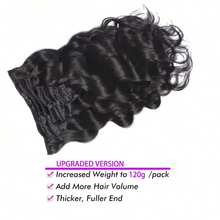 Body Wave Clip In Hair Extensions Human Hair 14 Inch Body Wave Clip Ins Brazilian Remy Human Hair Extensions For Women Per Set With 18 Clips 8Pcs 120g Natural Black - Natural Black - View 6