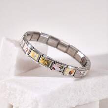 1PC Stainless Steel Multi-Element Modular Bracelet Accessories, Art Pattern Style, Ocean/Nature/Animal Designs, DIY Jewelry Materials - Multicolor - View 22