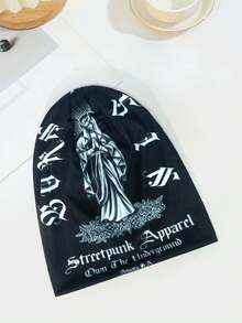 Y2K 2026 New Full Print Beanie Hat, Fashionable Streetwear Cycling Choice, Made Of Polyester, Suitable For All Seasons - A - View 3