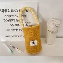 1pc Fluffy Insulated Cup Sleeve, Soft Spill-Proof Anti-Scald Milk Tea Carry Bag - Multicolor - View 13