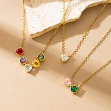 12件套DIY首饰配件 - 镂空心形糖果色多巴胺吊坠项链、耳环、包包装饰，适合手工爱好者，情人节礼物 - 金色 - 查看 3