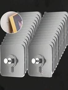 10Pcs Heavy Duty Adhesive Wall Hooks 13Lbs Max Load, No Drill Nail Free Self Adhesive Thumb Hooks, Waterproof Sticky Hangers For Bathroom Kitchen Bedroom Picture Towel Robe - Multicolor - View 1