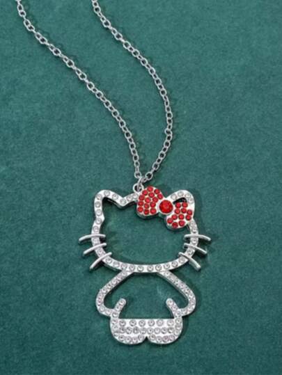  A Hello Kitty Cartoon Sanrio Clavicle Necklace Pendant, Suitable For Teenagers.