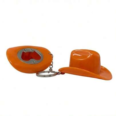 Cowboy Hat Beer Bottle Opener Keychain, Creative Mini Western Style Metal Cap Lifter, Portable Bar Accessories, Party Favors & Gifts For Men/Women