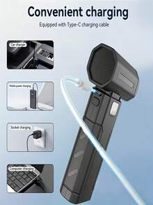 108,000RPM High-Power Cordless Air Duster, Personal Cooling Fan, With 2600mAh Rechargeable Battery, 6-Speed Adjustable, Suitable For Keyboard, Computer, Car And Home Cleaning