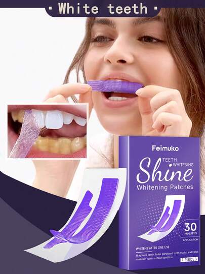 1 caja 7 tiras blanqueadoras de dientes, limpieza profunda, eliminación de manchas, aclaramiento, producto de cuidado dental blanqueador para usar en casa, elimina manchas y decoloración de los dientes, especialmente de café y té, tiras efectivas para el blanqueamiento de dientes y el cuidado oral