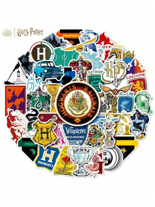 50PCS Warner Bros Official Licensed Harry Potter Stickers Hogwarts Character Image Waterproof Material Laptop Water Cup Luggage Bike Creative Fashionable Decorative Stickers Christmas Halloween Birthday Anniversary Surprise Gifts For Family And Friends Scrapbook Supplies Funny Stickers Scrapbooking Supplies Kindle
