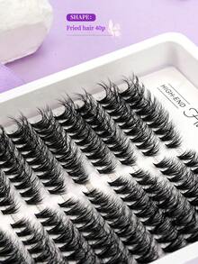 [HACHIMEE] False Eyelashes, 99pcs, 8-16mm, DIY Personalized Eyelash Extensions, Super Fluffy False Eyelash, Natural Eyelash, Cat Eye Eyelash, Suitable For Daily Makeup And Festival Makeup - Black - View 5