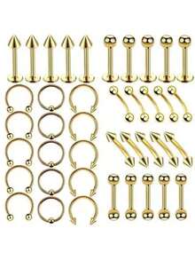 40pcs 316L Stainless Steel Eyebrow Studs, Tongue Studs, Women's Body Piercing Jewelry Set - 40 Sets - View 5