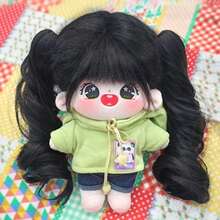 20cm Cotton Doll Wig, High Temperature Fiber Single Ponytail, Hair Clip Curly Ponytail (Hair Only) - Multicolor - View 4