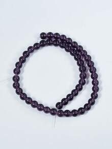 Hạt cườm thủy tinh màu tím violet, hạt đá tự nhiên màu tím mịn, hình tròn, dùng để làm trang sức DIY cho vòng tay và vòng cổ - kích thước 6mm, 8mm, 10mm. - Màu tím - Xem 10