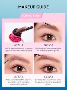 ROCK SWEET 眉毛染色凝胶：自然、防水、不晕染、持久定型，适合浓眉 [紫色管装] - 01#淺咖色 - 查看 4