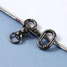 2pcs Swivel Snap Hook, Metal Lobster Clasp With Keyring, Suitable For Keychain And DIY Crafts - Black - View 7