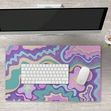 1 Pc Purple Abstract Art Desk Mat Creative Desk Decor Art Aesthetic Desk Accessories Keyboard Mat Abstract Large Mouse Pad Indie Room Decor - Gaming Mouse Pad, Non-Slip Desk Pad For Laptop Computer Keyboard, Office Decor - Multicolor - View 6