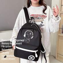 Mochila para niños, mochila escolar para niñas, adolescentes, adultos jóvenes, mochilas escolares modernas, mochila escolar reflectante, mochila para acampar al aire libre, cartera escolar grande, cartera impermeable, conjunto de bolso de hombro - Mochila con auriculares + bolso de pecho - Ver 9