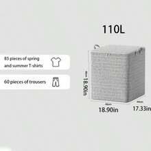 1pc Extra Large Capacity Foldable Storage Box With Lid, Home Moving Packing Basket, Space-Saving Design, Durable Non-Woven Fabric, Suitable For Under Bed, Closet & Moving - Stackable & Washable, Modern Textured Surface, Sturdy Handle, Essential For Home & Car Organization - Multicolor - View 16
