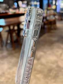 1个高端卡通兔子水钻手机壳，兼容 11/12/13/14/15/16/17 Pro Max，全包闪亮钻石保护壳，情人节礼物 - 白色 - 查看 5