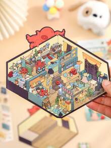 1 حقيبة/2 حقيبة، سلسلة مسرح المنزل الصغير، ملصقات مشاهد ترفيهية للتأمل الداخلي الأصلية، مناسبة للبالغين - أنشطة علاجية بالملصقات للتخفيف من التوتر، مثالية للأعمال اليدوية والهدايا. - متعدد الألوان - مشاهدة 7