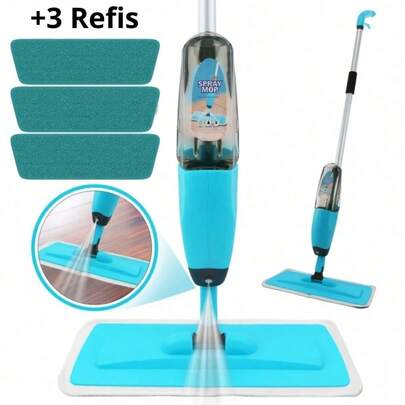 Mop Spray Magico Esfregão Rodo De Limpeza Com Reservatorio + 3 Refis de MicroFibra