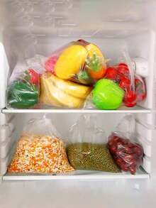 200个/包 加厚易撕式食品保鲜袋，耐冷冻耐高温，经济实惠的家用密封袋 - 無色 - 查看 3