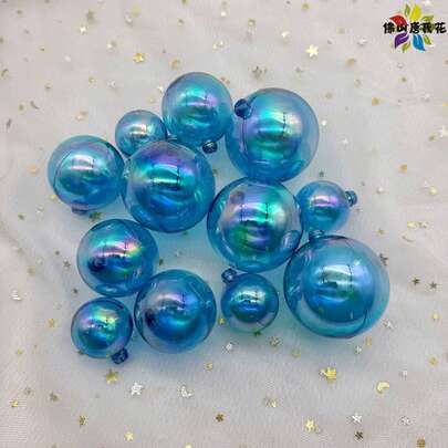 12个彩虹色透明泡泡球，蛋糕装饰，烘焙用品