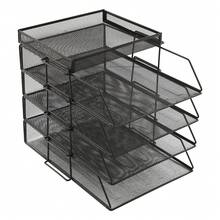 SHIOUCY Black 5-Tier Desk File Organizer 2.48in Tier Spacing 3.86lbs Lightweight For Study Library Office Home Document Storage Organization - Black - View 4