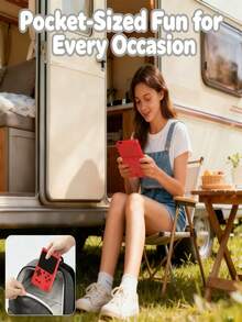 1pc Retro Handheld Game Console, Portable Mini Game Player, 1020mAh Pocket Gaming Device - Red - View 5