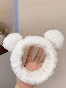 可爱熊耳毛绒发箍，女士适用，秋冬季，适合戴口罩、化妆 - 彩色 - 查看 4