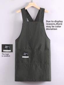 1 pieza Delantal cruzado sin mangas de color liso, diseño minimalista y nuevo, resistente al agua y a las manchas de aceite para uso doméstico en la cocina, cocinar, trabajo y catering - Multicolor - Ver 13