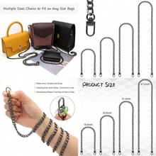 UIEE RAPUDA Correa de cadena para bolso 4 piezas de diferentes tamaños correa de cadena de metal para bricolaje bolso de mano bolso de hombro 15.4 pulgadas 23.6 pulgadas 31.4 pulgadas 47.2 pulgadas negro - Negro (oro). - Ver 8