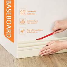 1 tấm ốp tường tự dính dễ lắp đặt, kích thước 9.8cm x 2m | Trang trí viền mặt bàn bếp hiện đại | Đường nét tinh tế, tự dính | Mặt sau mềm | Phụ kiện trang trí nhà cửa, phụ kiện trang trí nhà bếp - Nhiều màu - Xem 3