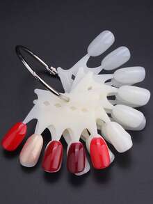 50张皇冠形状美甲对比色卡，美甲凝胶颜色展示，指甲油样品展示板，适用于美甲沙龙练习和个人使用 - 彩色 - 查看 9