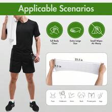 Large Body Wipes For Adults Bathing, Individually Wrapped Personal Hygiene Body Wipes For Women, Men And Elderly Disposable Washcloths For Bathing, Camping Unscented 50 Counts - 無香型1個裝 - 查看 5