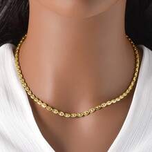 1pc Personalized 18k Gold-Plated Eye Tennis Necklace With Niche Design Women Daily Party Street Wear - Gold - View 5