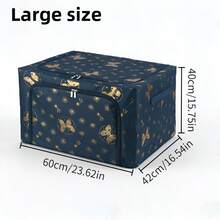 1 cutie de depozitare pliabilă - Cutie esențială pentru depozitarea acasă, fabricată din material Oxford durabil, cu design cu fermoar dublu, capacitate mare. Poate fi folosită ca cutie de depozitare a hainelor sau dulap de depozitare sub pat. - Multicolor - Vizualizare 7