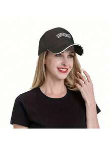 Walther Sports Baseball Cap - Lightweight, 100% Polyester, Hand Washable, Slogan Embroidery, Inelastic, Unisex - 黑色 - 查看 6