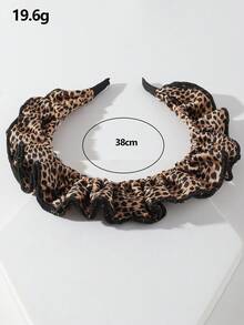 1pc Women's Fashion Leopard Print Headband With Ruffled Edges, Suitable For Daily, Festival, Party Occasions ,Hair Band ,Diadema ,Hair Hoop - Multicolor - View 3
