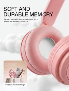 TOKQI Wireless Bluetooth Headphones, Foldable Lightweight Wireless Bluetooth Hi-Fi Stereo Adjustable Headphones With Surround Sound, Cute & Fashionable Over-Ear Headphones With Micro SD Card Slot, Suitable For Gaming, Music Listening, Live Streaming, Mobile/Computer/Work/Travel/Home/Office - Multicolor - View 4