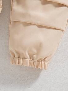 2pcs Toddler Boys Cartoon Bear Print Short Sleeve Top + Casual Cargo Pants Set - Khaki - View 3