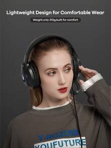 REMAX 7.1声道虚拟环绕声游戏耳机，配备50mm驱动单元、360°灵活降噪麦克风、RGB灯效、柔软耳罩，支持USB和AUX连接，黑色 - 黑色 - 查看 11