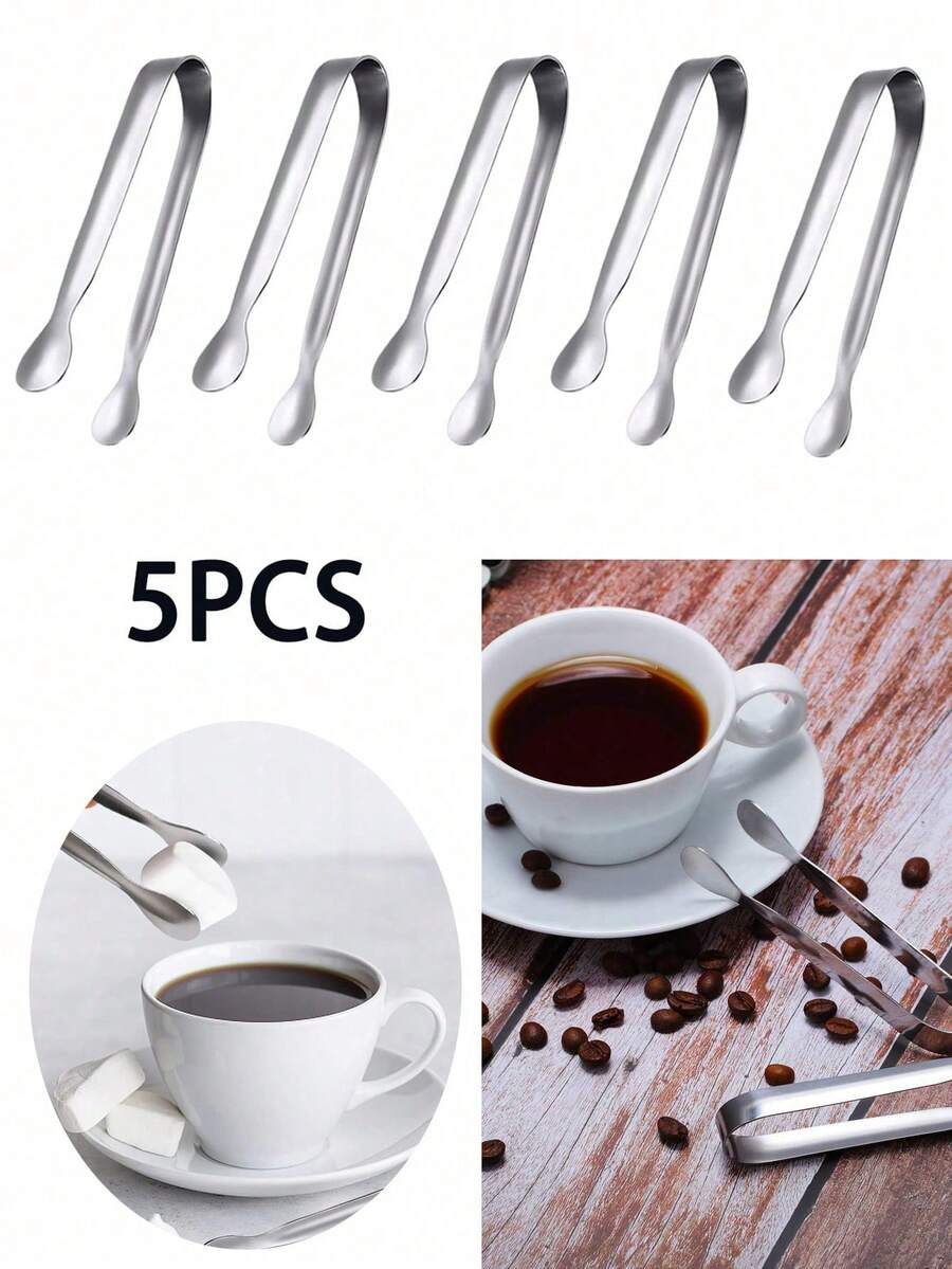 4.2英寸迷你不锈钢食品夹，银色冰夹，适用于开胃菜、茶会、咖啡吧、糖果、甜点 - 迷你金色冰夾 - 查看 1