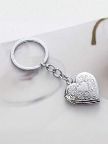 1 Pc Photo Frame Heart Locket Keychains, Y2k Handmade Heart-Shaped Small Box,Photo Frame Keychains, Key Rings, Bag Charms, Bag Pendants, Bag Ornaments, Car Key Charms, Photo Holders, Aromatherapy Pendants,Tale Keyring Sentimental Keepsake, Vintage Charm, Charming Accessory, Artistic Design, Photo Keyring, Best Friend Gift,Gift For Her, Anniversary Gift - Multicolor - View 2